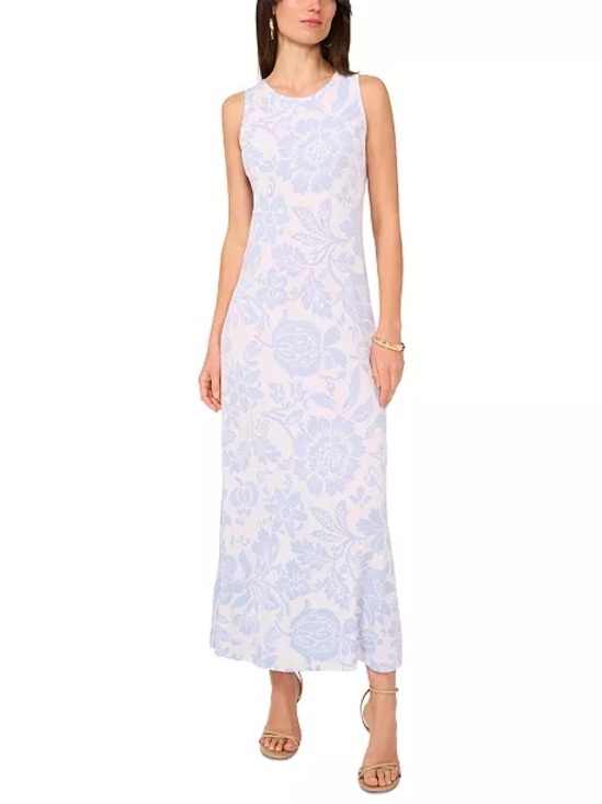 Vince Camuto Dresses & Skirts - Vince Camuto Sleeveless Floral Maxi Dress in Light Blue and White